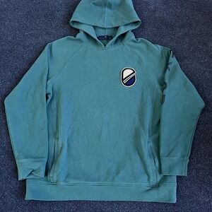 Extracurricular Sweatshirt Mens Medium Green Logo Hoodie EX-CR Organic Cotton